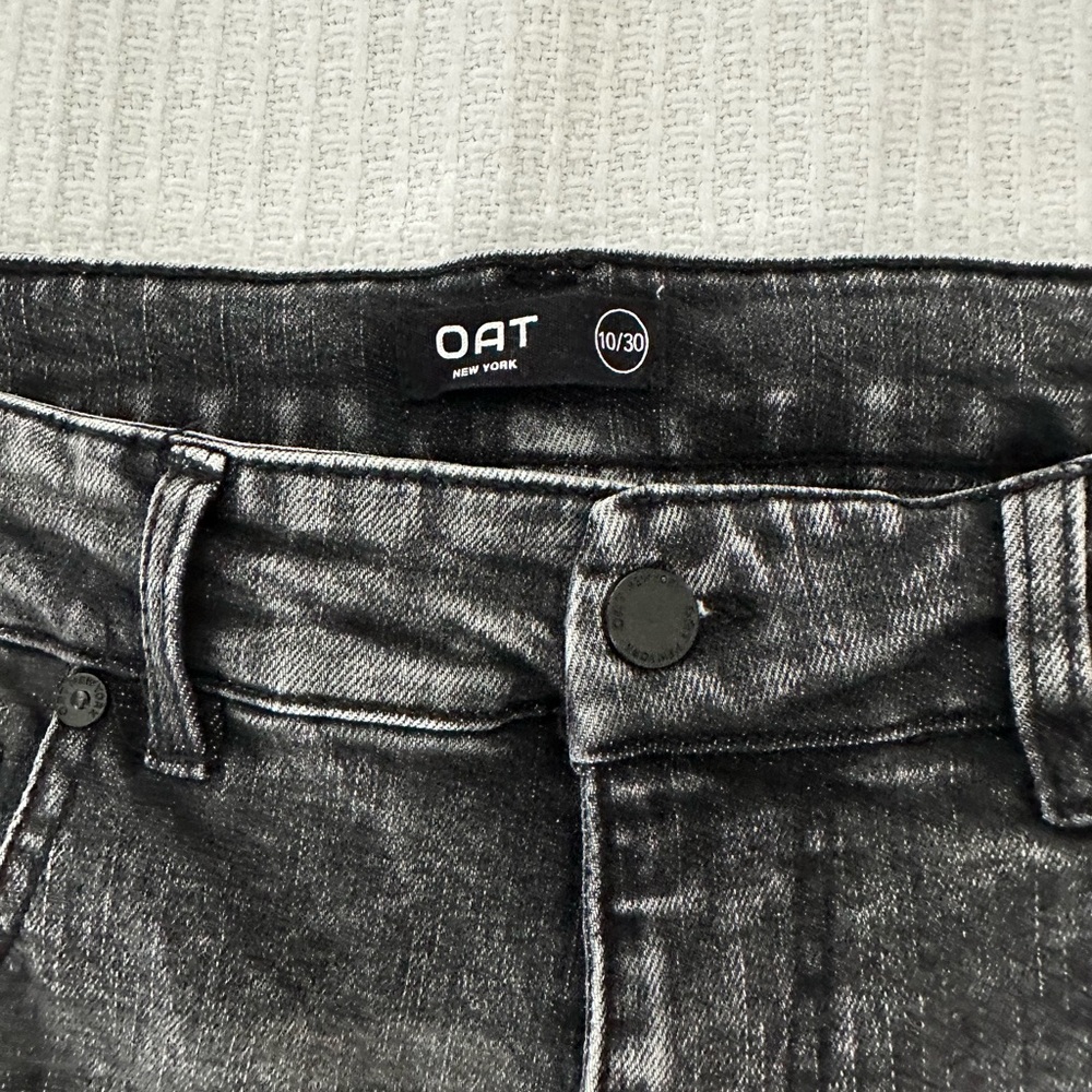 OAT New York Black Straight Leg Jeans with Contrasting Stitching - Picture 3 of 10